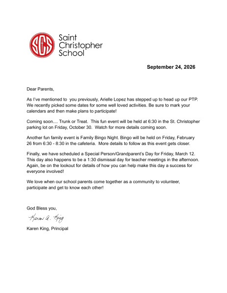 Newsletter 9.24.26